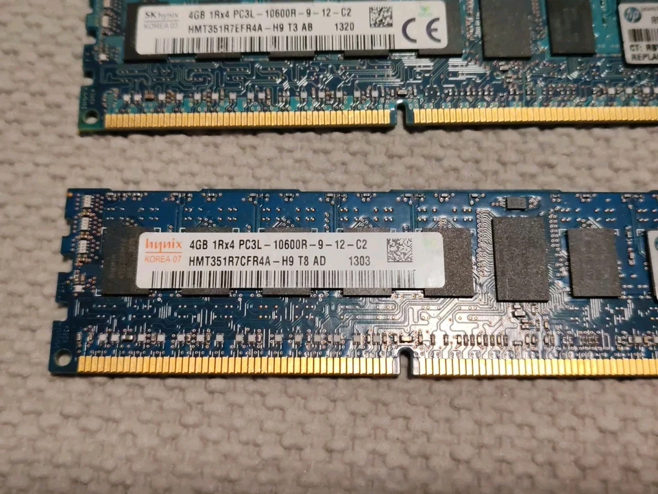 Set Of 7 Memory PC3L-10600R DDR3 ECC Server RAM Hynix - Image 2 of 4