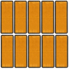 10 Pack Yellow Reflectors Self-Adhesive Rectangular, Quick Mount