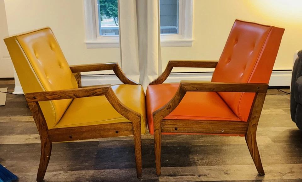 Par de sillones retro modernos vintage de mediados de siglo Foto 3 de 4