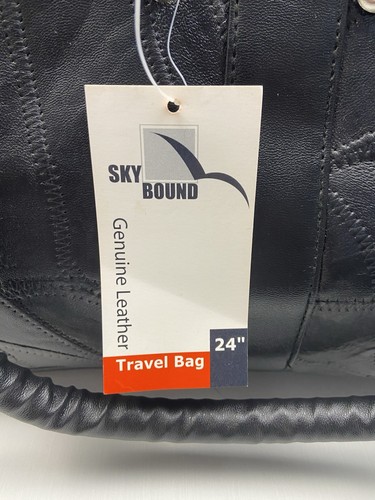 SKY BOUND 40032 Unisex, 24'' Patch Genuine Leather Travel Duffel Shoulder Cry On - Picture 4 of 5