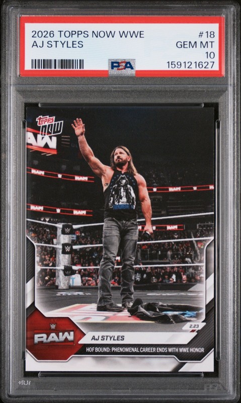 2026 Topps Now WWE #18 AJ Styles PSA 10