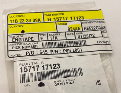 #ad #ad Genuine Hyundai Parts 15717 17123 Plug Taper 2000 2023 Hyundai 1571717123 ✅ $2.73