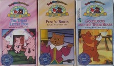 3 Papa Beaver’s Story Time VHS Tapes Readers Digest Puss N Boots 3 Little Pigs +