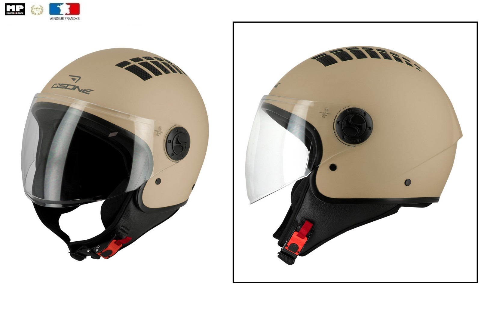 Casque jet S707 sable mat idéal pour les trajets quotidiens en ville