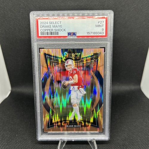 2024 Panini Select - Concourse Drake Maye #27 Copper Shock Prizm /299 (RC) PSA 9