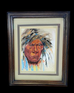 Native American Hopi Medicine Man Original Pastel By Sheila Hill