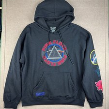 Image of Pink Floyd Sweatshirt Hoodie Men XL Black Prism Graphic Dark Side Patches