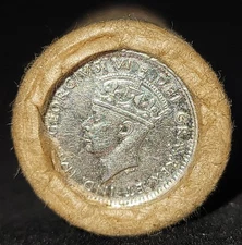 ESTATE!! UNSEARCHED!! Wheat Cent Roll With Old Silver Coin & BU Wheat Tails Ends