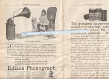 1907 EDISON PHONOGRAPH Magazi. AD~The CHRISTMAS MATINEE~National~AMBEROL RECORDS