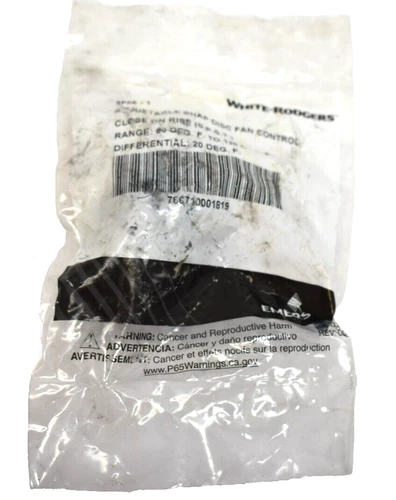 White Rodgers 3F05-1 Adjustable Snap Disc Fan Control 90-130 Deg F Close on Rise