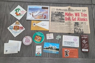 Hawaii 1950s Lot of Assorted Items from a Tourist – Royal Hawaiian Hotel Etc.