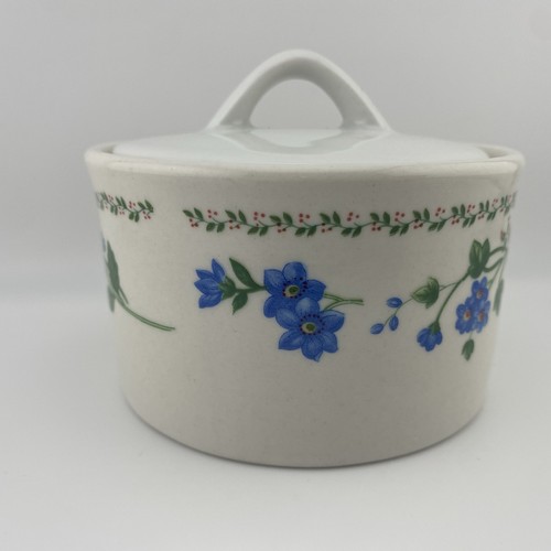 Zuccheriera Farberware giardino inglese con coperchio bianco bordo floreale 225A - Foto 3 di 7
