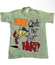 Looney Tunes Tweety Vintage Kids Unisex Light Green T-Shirt Size 7/8