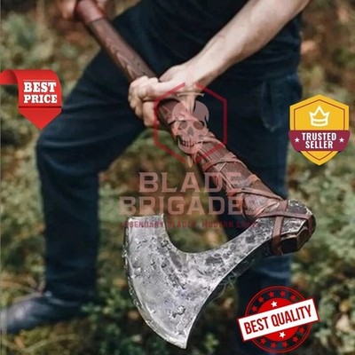 Handmade Viking Axe 40'' Two-Handed Norse Hatchet | Berserker Battle Axe Gift