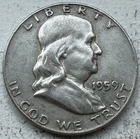 1959 Franklin Half Dollar 90% Silver - INV#8632