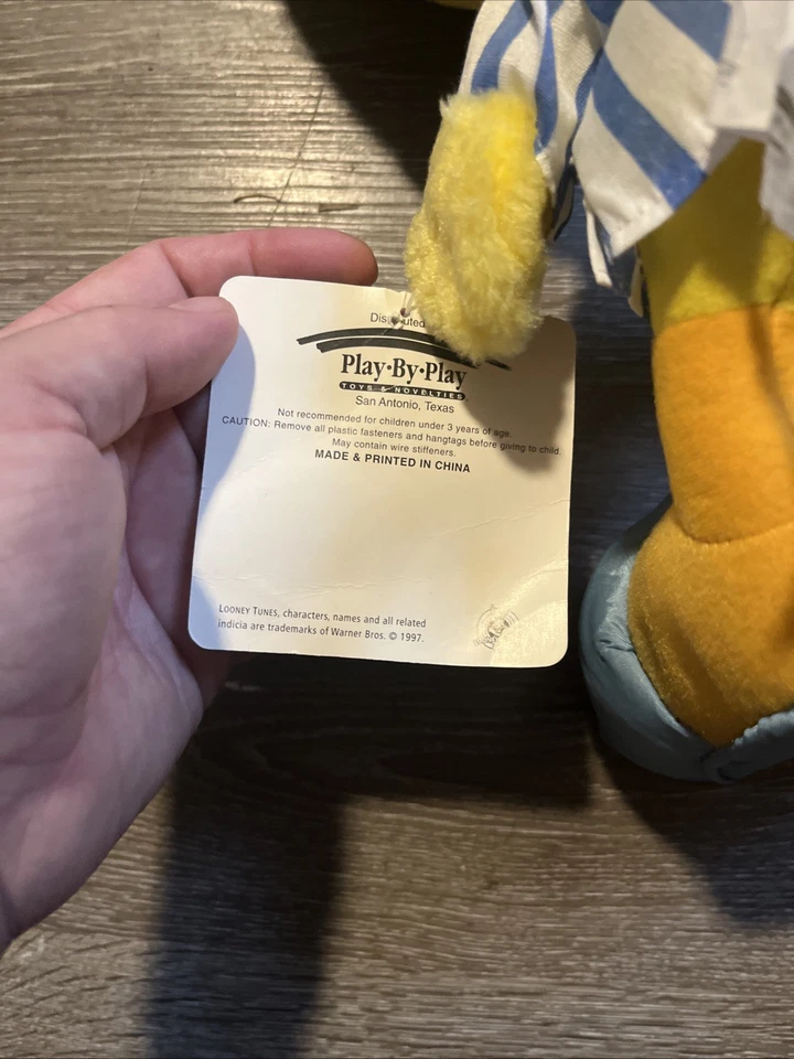 Zapatillas y pijamas de felpa Warner Brothers Looney Tunes 17" TWEETY BIRD 1997 Foto 3 de 3