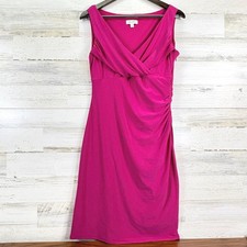Jones Studio Pink Fuchsia Sleeveless Ruched Sheath Dress Cocktail Party Size 10