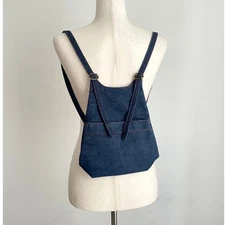 Vintage Y2K 90s Mini Denim Backpack Blue Jean Bag Preppy Retro 00s Style Purse