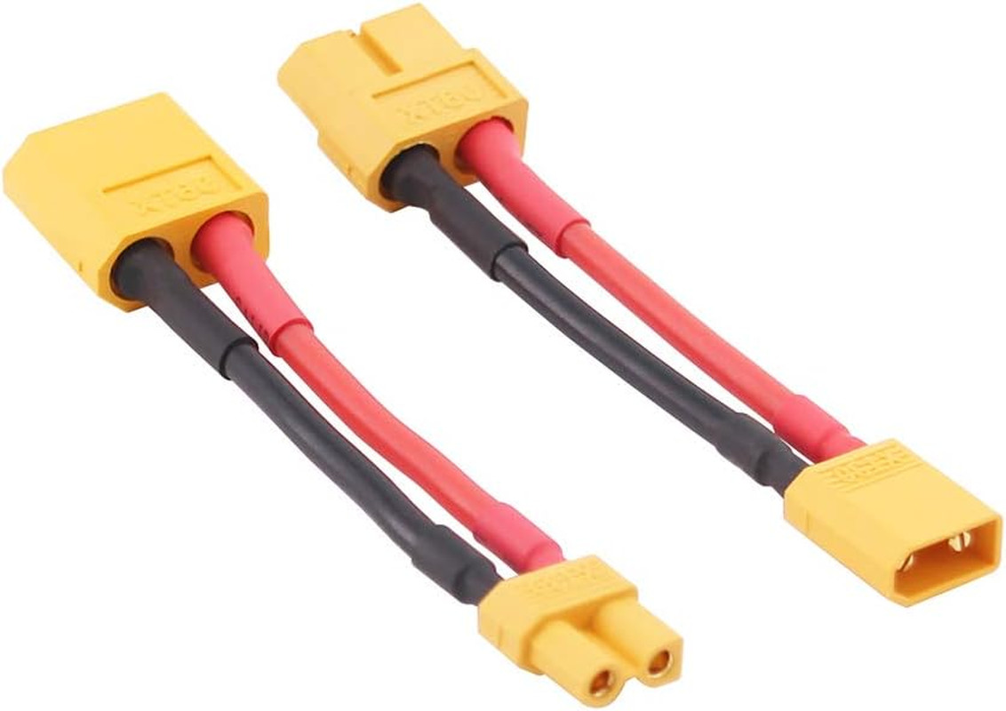 4Pcs XT30 XT-30 to XT60 XT-60 Male Female RC Connector Adapter with 16Awg 5Cm(C8