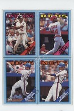 1988 Topps Wax Box Bottom Panels Joe Carter Eric Davis Howard Johnson #I-L he0