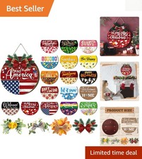 Elegant 22-Piece Seasonal Welcome Sign Set with Magnetic Wreaths for Holidays