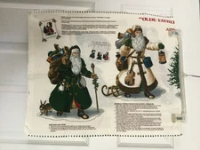 Fabric Olde Father Christmas Fabric Panel Appliques  VIP Joan Messmore UNCUT