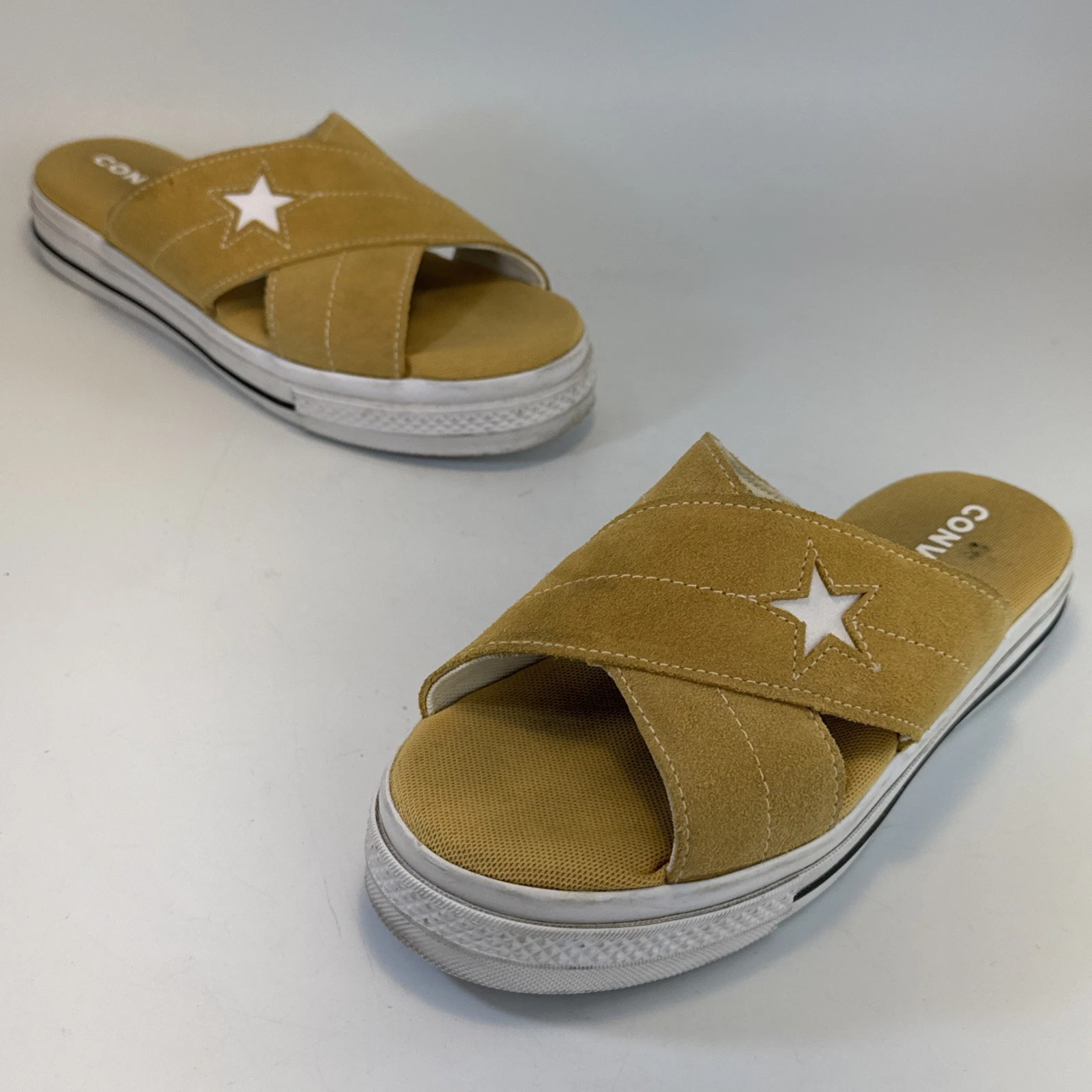 Converse One Star sandali donna scamosciati slip on sandali senape oro taglia 7 5
