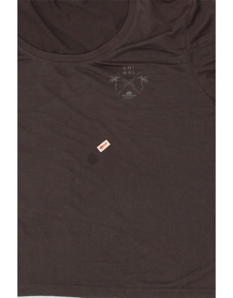 ANIMAL Womens Crop T-Shirt Top UK 14 Large Grey Polyester BZ10 - Image 3 of 4