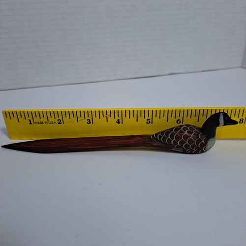 Vintage Hand-Painted Folk Art Canadian Goose Wooden Letter Opener