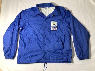 Vintage Ventura Isle Marina Jacket Mens Large Blue Nylons Coach Harbor