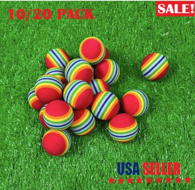 20 × Foam Sponge Training Golf Balls Elastic Soft Indoor Practice Rainbow USA