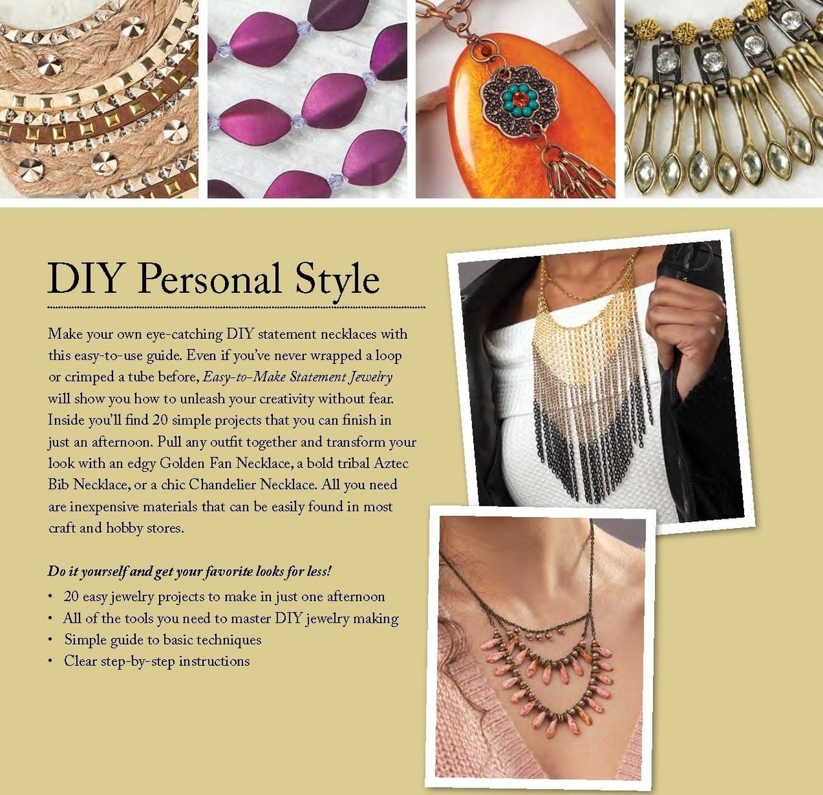 Beading Pattern Book BOLD STATEMENT JEWELRY Casual Fancy 20 Designs