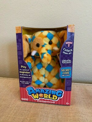GANZ Amazing World Zing Elephant Stella 6'' Plush New with Code