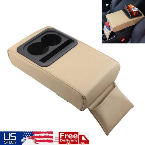 US Auto Center Console Armrest Pillow Car Armrest Cover Cushion with Cup Holder
