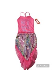 Adorable Pink Mermaid swimsuit/bathing suit with sequined Mermaid tail skirt
