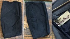 VTG 50s MIDCENTURY GENUINE CORDE BLACK SMALL PURSE EVENING BAG GOLD ZIPPER EUC