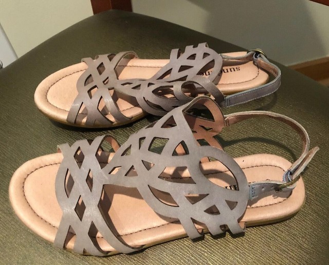 sage leather sandals