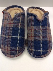 Details About Bedroom Athletics Harris Tweed William Blue Check Shearling Mule Men S 10 11 New