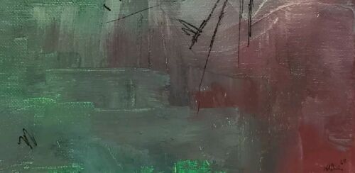 No623 Original Abstract Minimal Impressionistic Landscape Painting By K.A.Davis - Picture 7 of 12