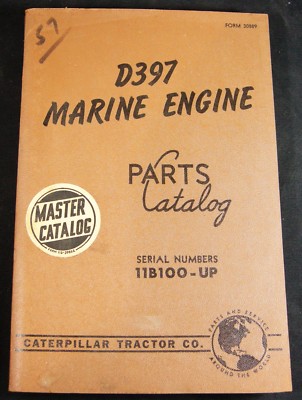 Caterpillar CAT D397 Marine Engine Parts Manual Book Catalog S/N 11B100 Up