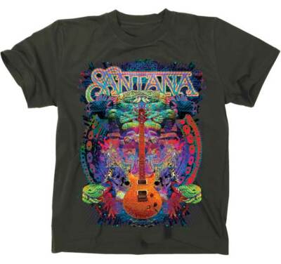 Santana Spiritual Soul X-Large Charcoal T-Shirt Manufacture Defect