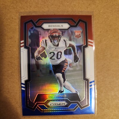 2023 Prizm Football D J Turner RC  Red White and Blue Cincinnati Bengals