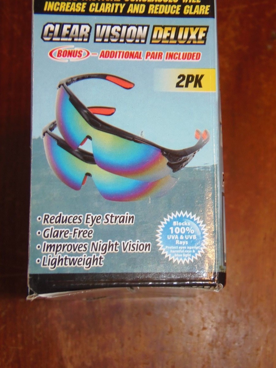 (2pk) CLEAR VISION DELUXE TACTICAL SUNGLASSES SEEN ON TV (2-PO-143)