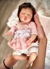 10in Mini Luna Preemie Realistic Asleep Reborn Baby Doll Rooted Mohair Girl Gift