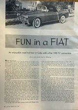 1957 Road Test Fiat 1100 Tv Convertible Illustrated 1957 Road Test Fiat 1100 Tv Convertible Illustrated
