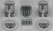 SPIKE ALCOA DUALLY WHEEL RIM CHROME 9/16"-18 LUG NUT WASHER AND CENTER CAP SET 