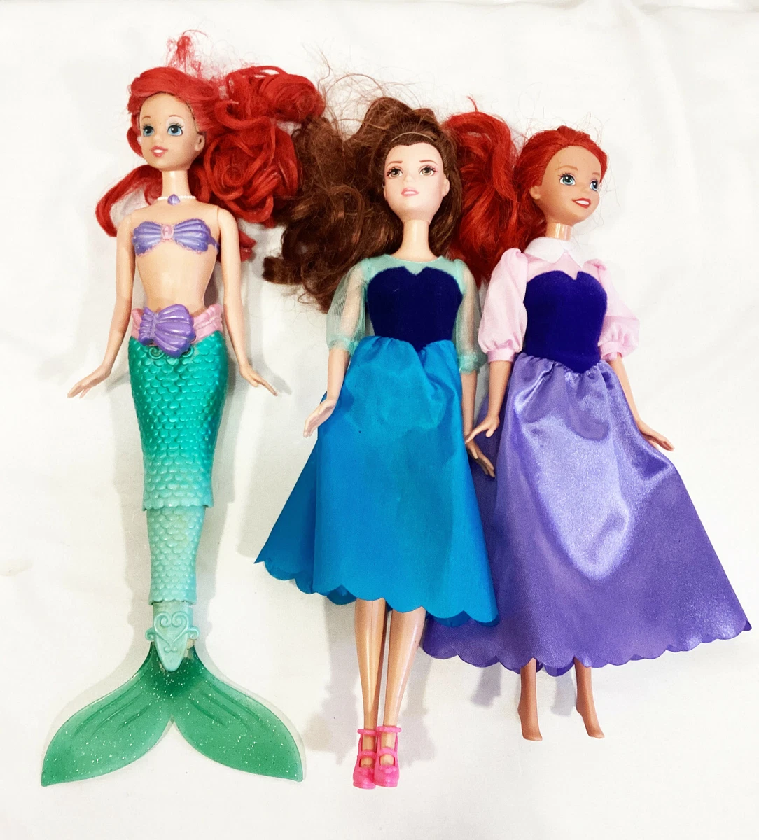 2010 Disney Mattel Ariel Little Mermaid Barbie Doll Swimming Action + More  Belle