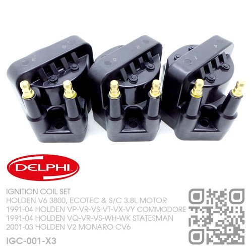 DELPHI GENUINE IGNITION COILS V6 ECOTEC 3.8L [HOLDEN VSVTVXVY
