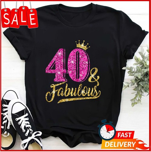 Camiseta 40 Años Regalo 40 y Fabuloso 40 Cumpleaños Mujer Regalo Cumpleaños - Imagen 1 de 2