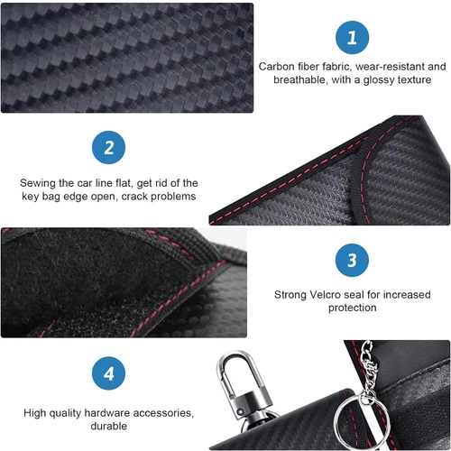 2x Auto Schlüssel Keyless Go Schutz RFID Funk Blocker Tasche Etui Hülle Rutschfe - Bild 15 von 16